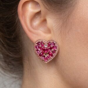 Pink Heart Shaped Earrings
